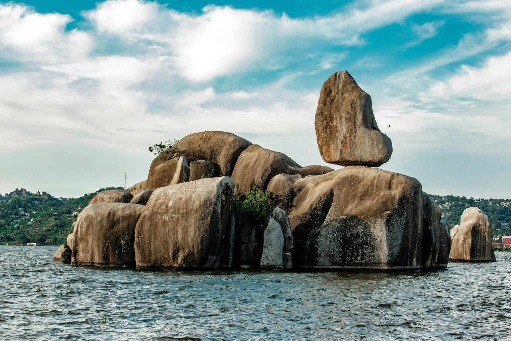 pexels-photo-27561949-27561949 Iconic Bismarck Rock formation in Lake Victoria, Mwanza, Tanzania, under a bright summer sky.